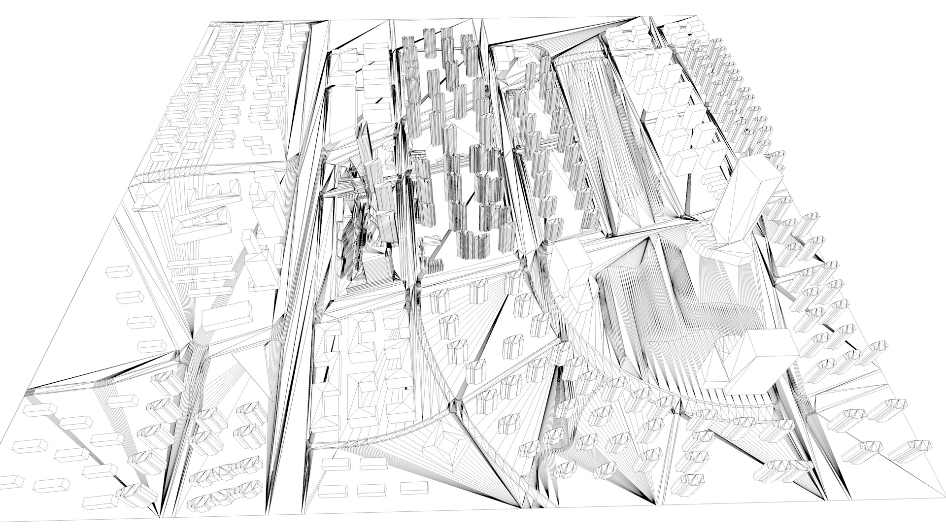 Urban highrise building ancillary building commercial building 3D model_8