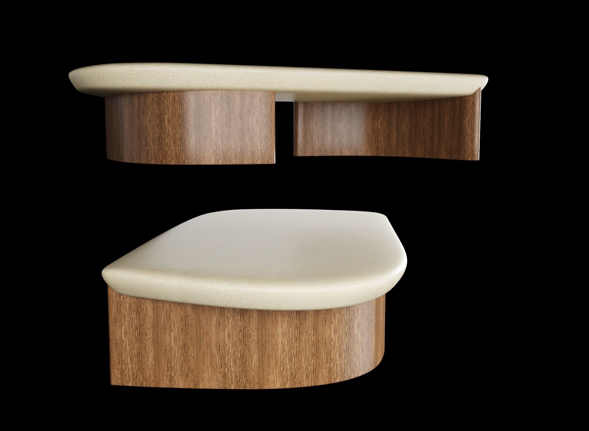 Lady R low table Low-poly 3D model_2