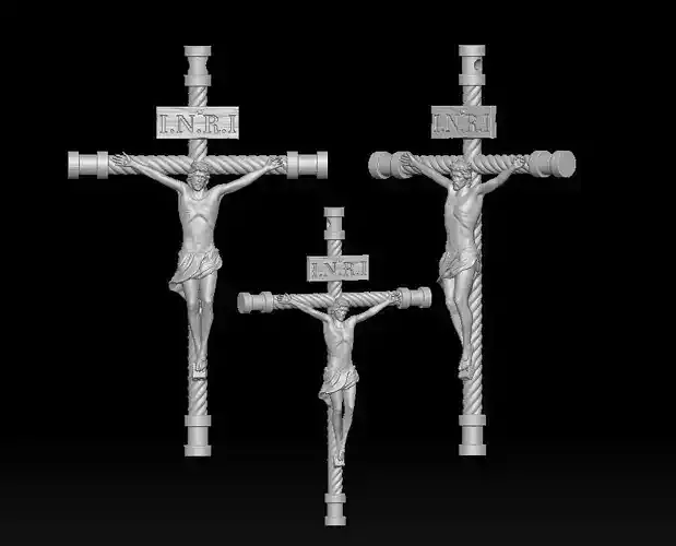 Christ Jesus on Cross 3D Print Model - Pendant