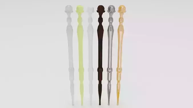 Wand OLd man head 2K texture Lowpoly STL