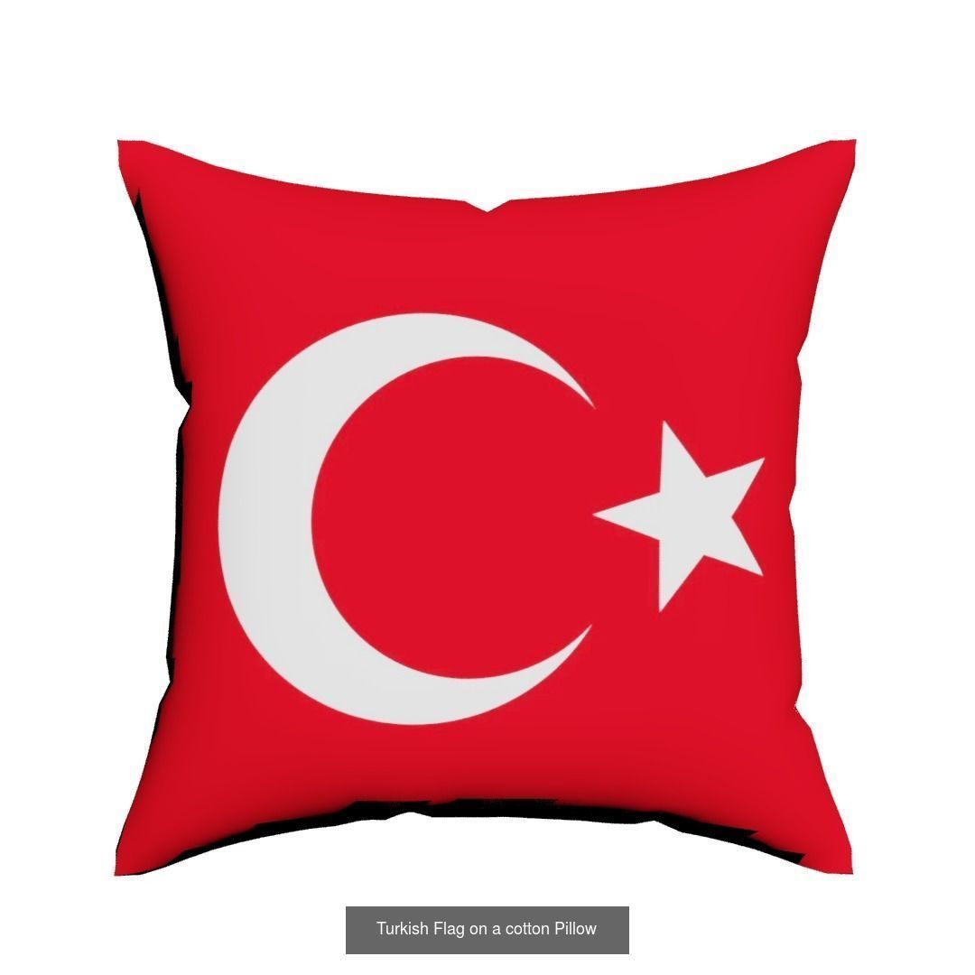 World countries flags Pillows 3D Model Collection_7