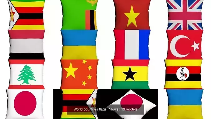 World countries flags Pillows