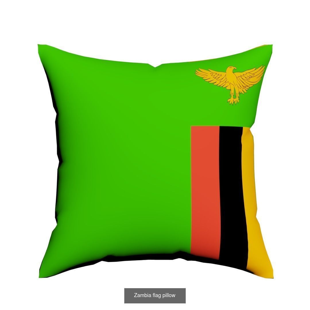 World countries flags Pillows 3D Model Collection_12