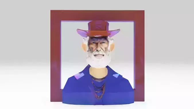 Great Grandfather 3D Illustration Cowboy Lowpolys STL 3D print model