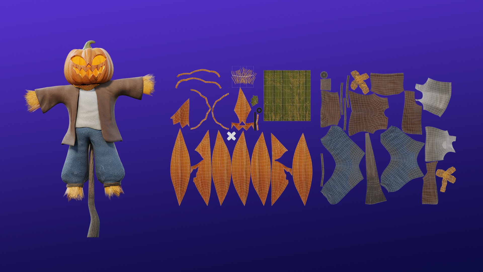 Cartoon Spooky Halloween Props Bundle Pack 3D model_20