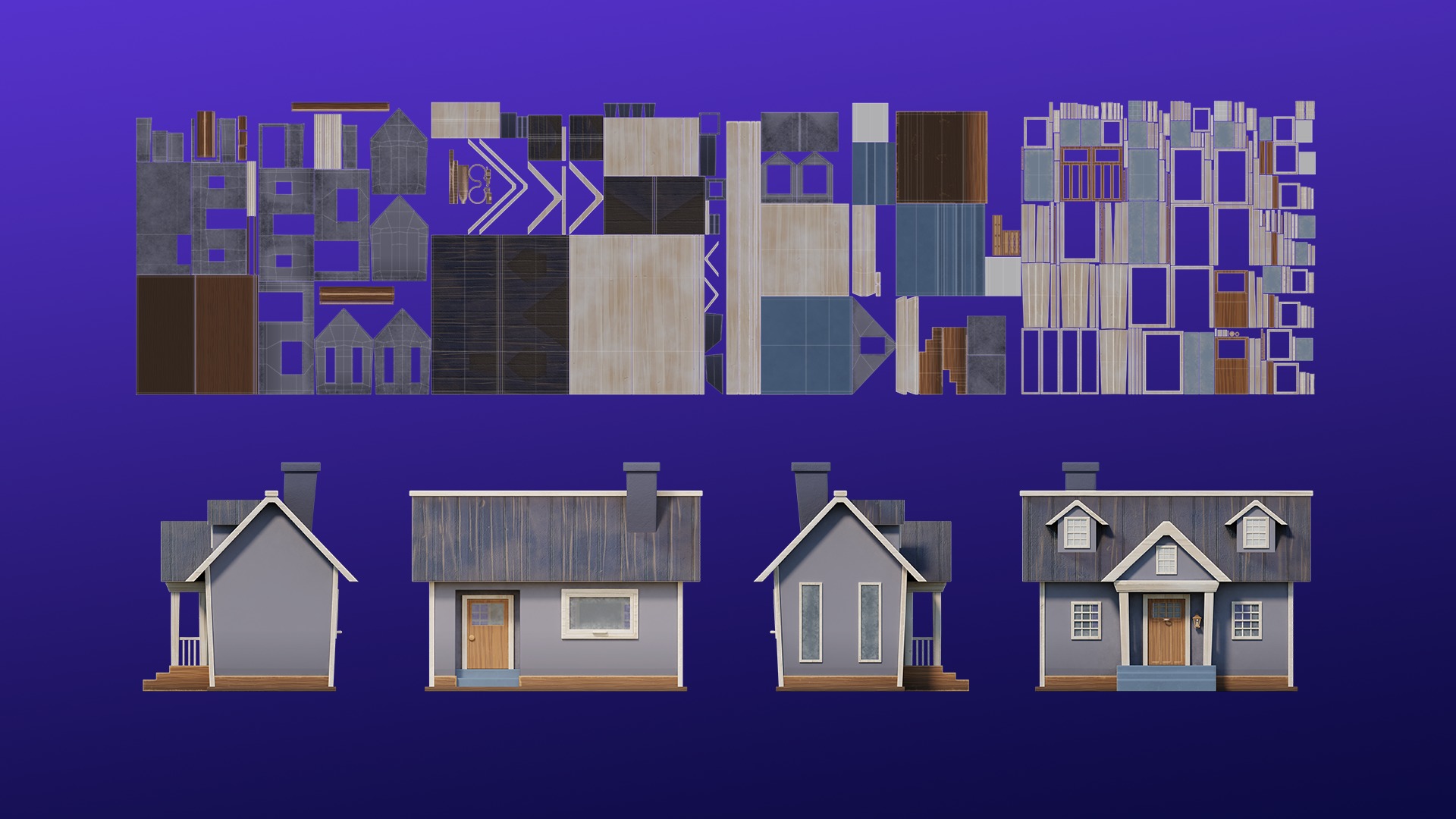 Cartoon Spooky Halloween Props Bundle Pack 3D model_11