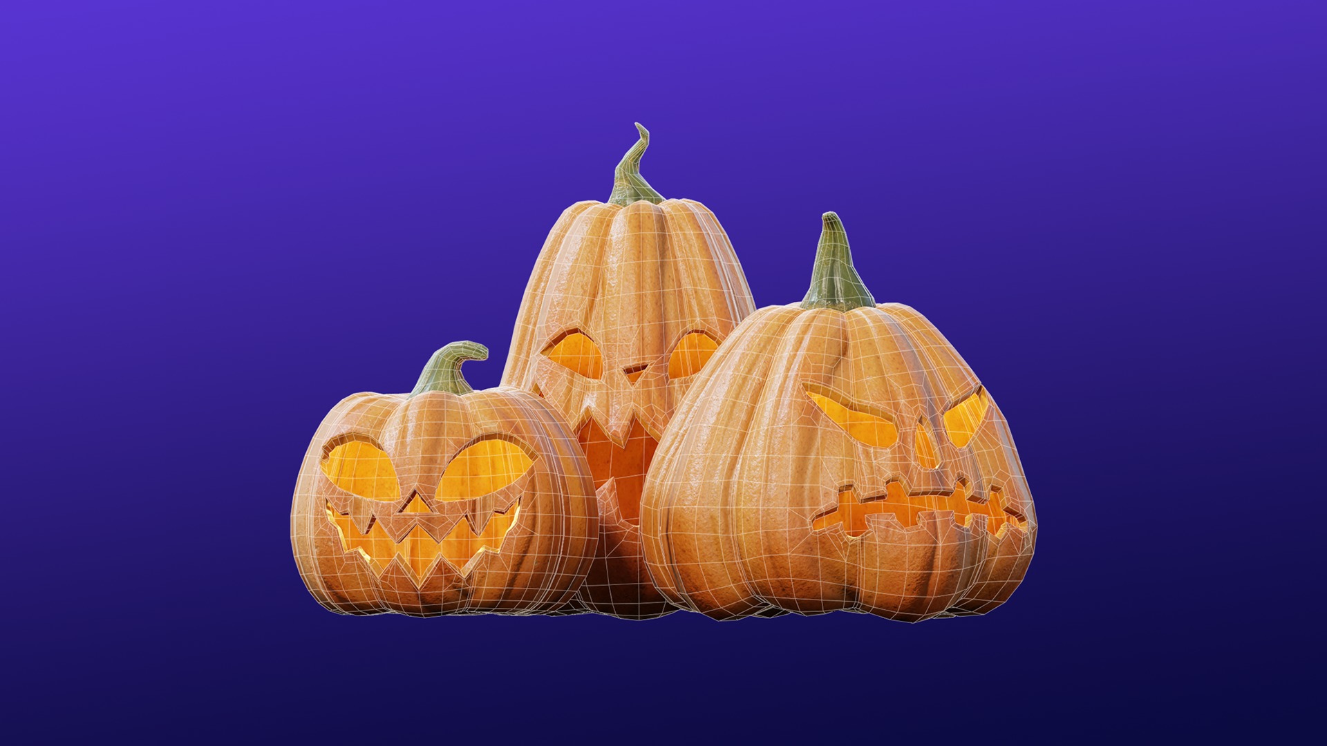 Cartoon Spooky Halloween Props Bundle Pack 3D model_26