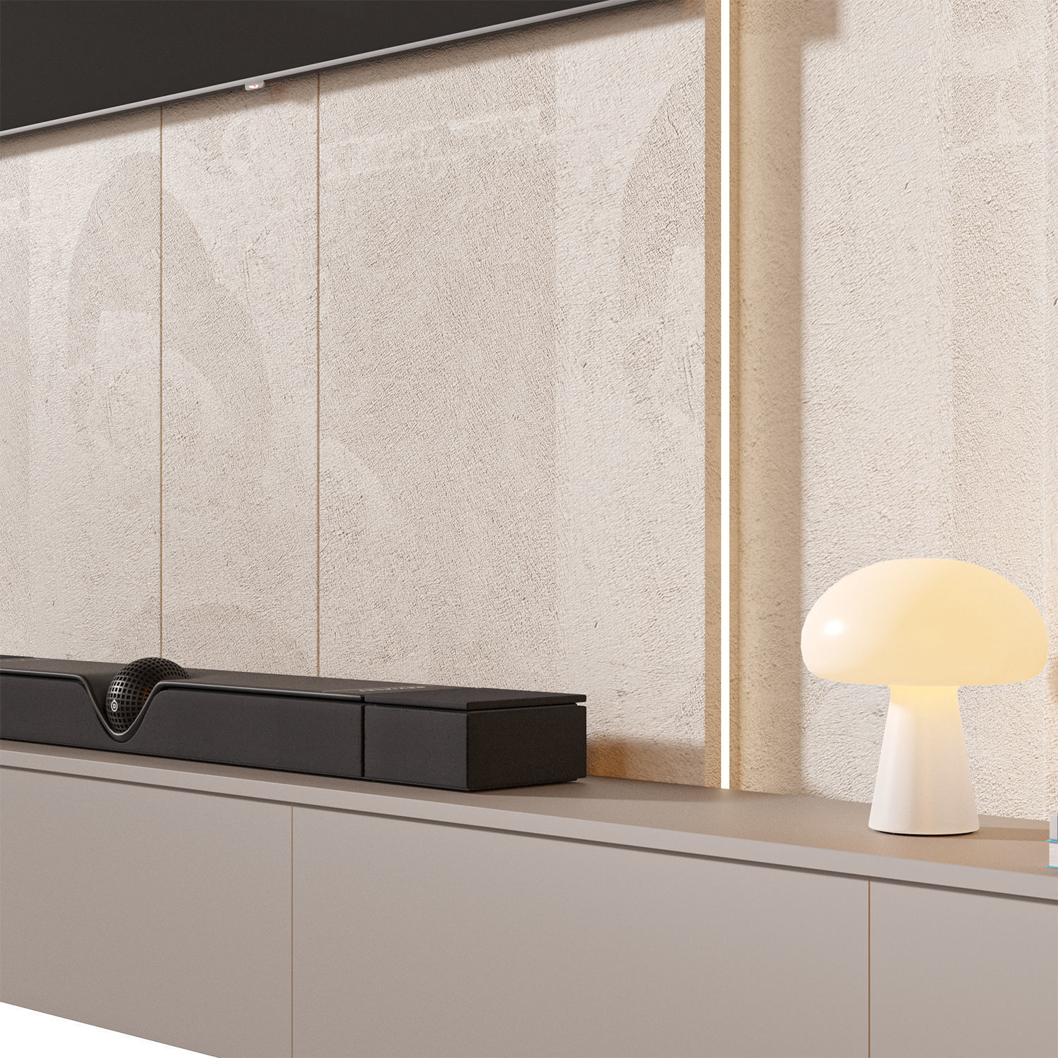 TV wall set 04 3D model_3