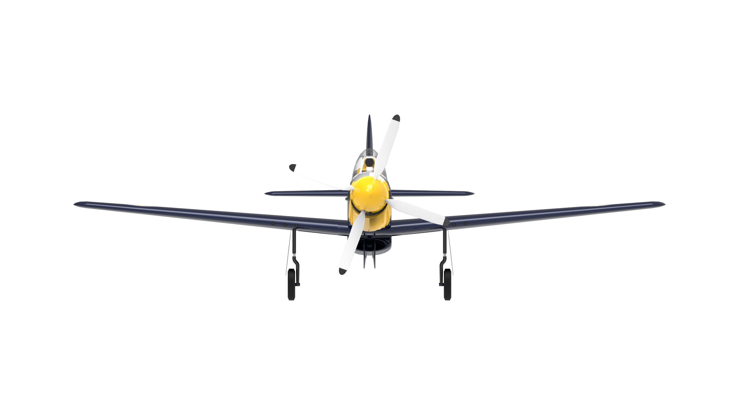 P-51 D MUSTANG  Low-poly 3D model_3