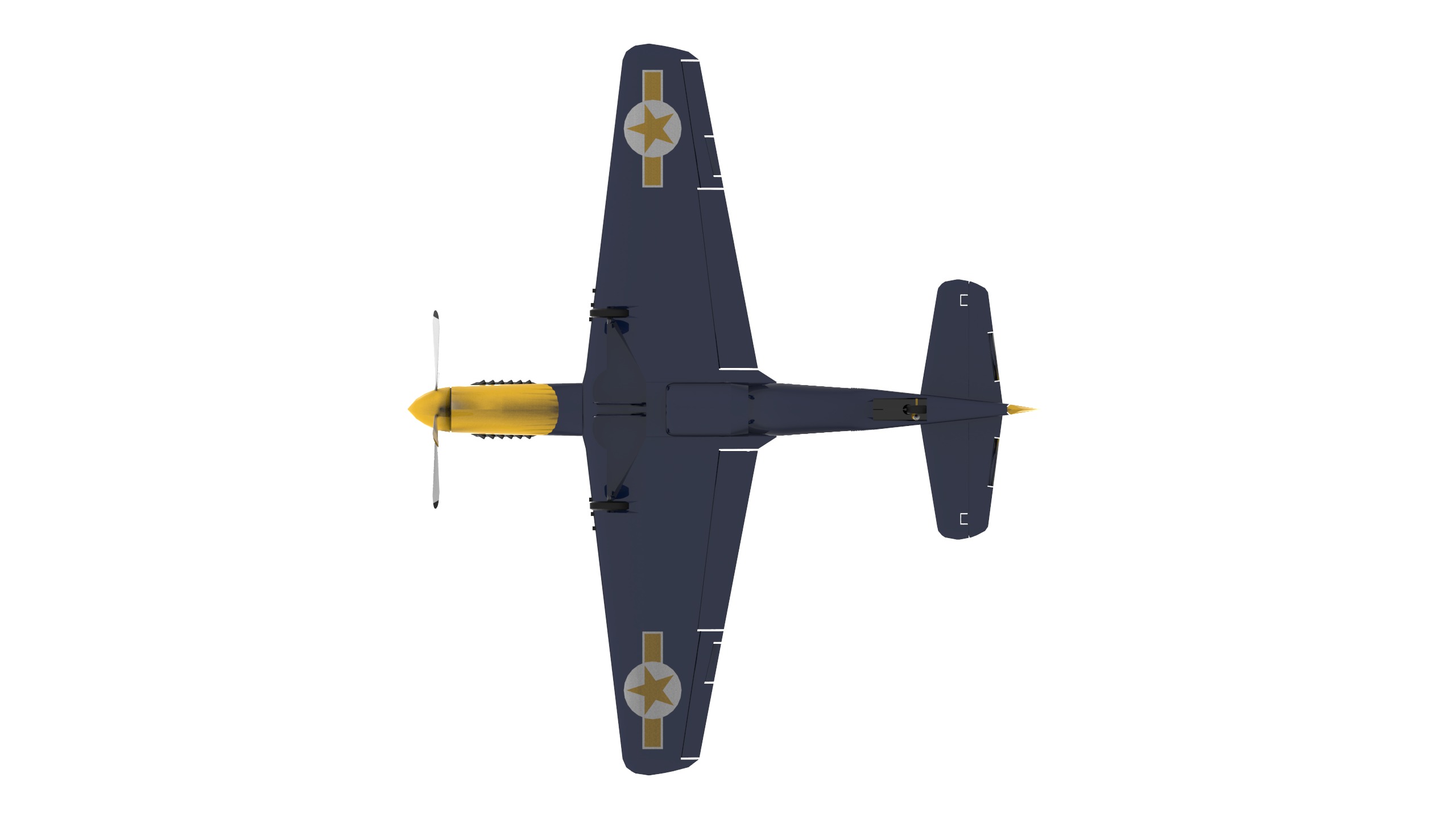P-51 D MUSTANG  Low-poly 3D model_6