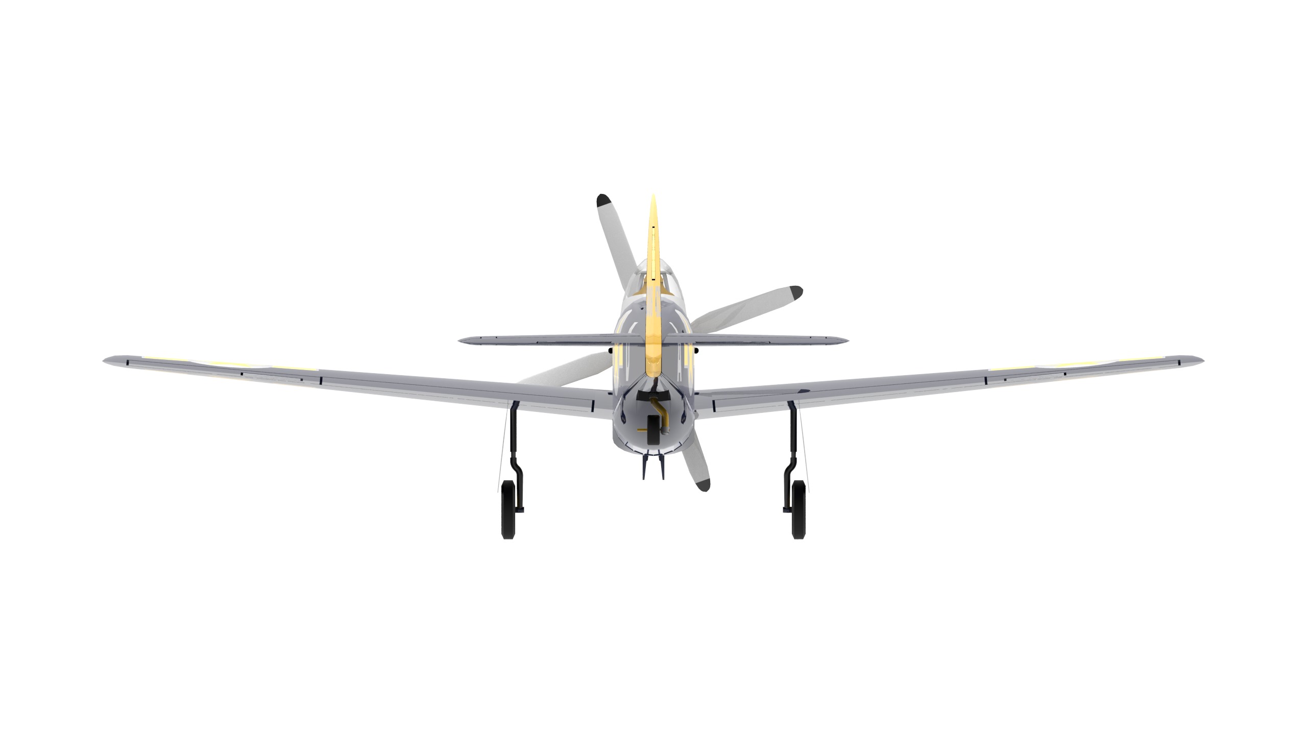 P-51 D MUSTANG  Low-poly 3D model_4