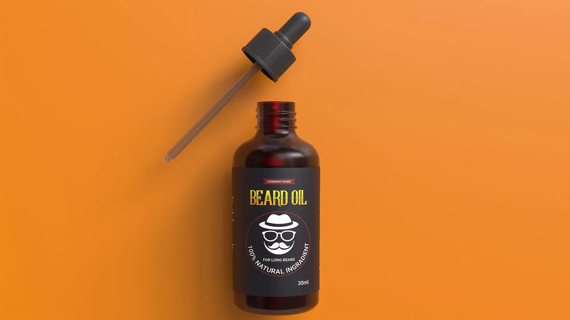 Beard Oil Bottle with label A2 3D model