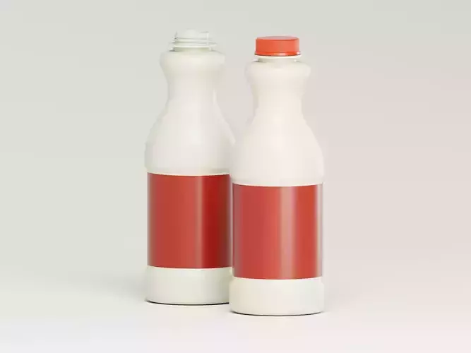 Milk or Liquid Product Bottle 3D Model
