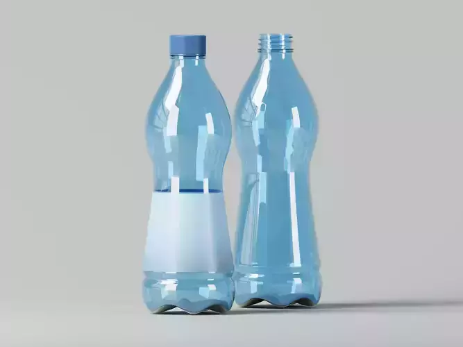 Pure Drinking Water Plastic Bottle 3D Model 3D Model