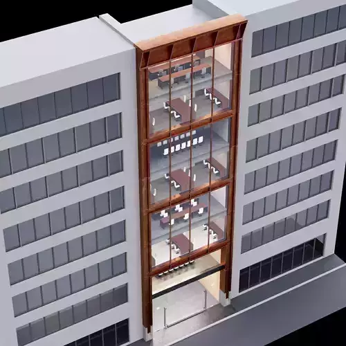 Modern building fasade 1 3D model