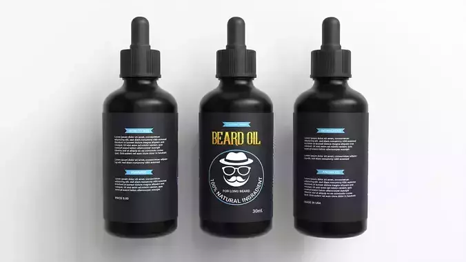 Beard Oil Bottle with label A3