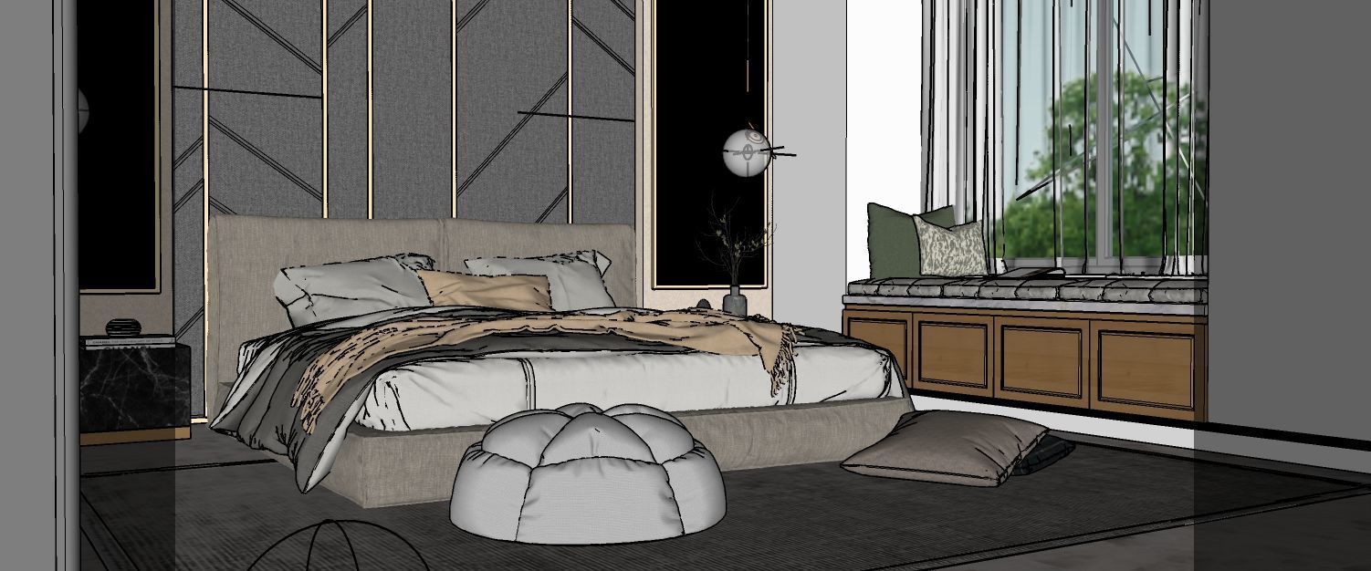 Bedroom - SketchUp V-Ray 3D model_5