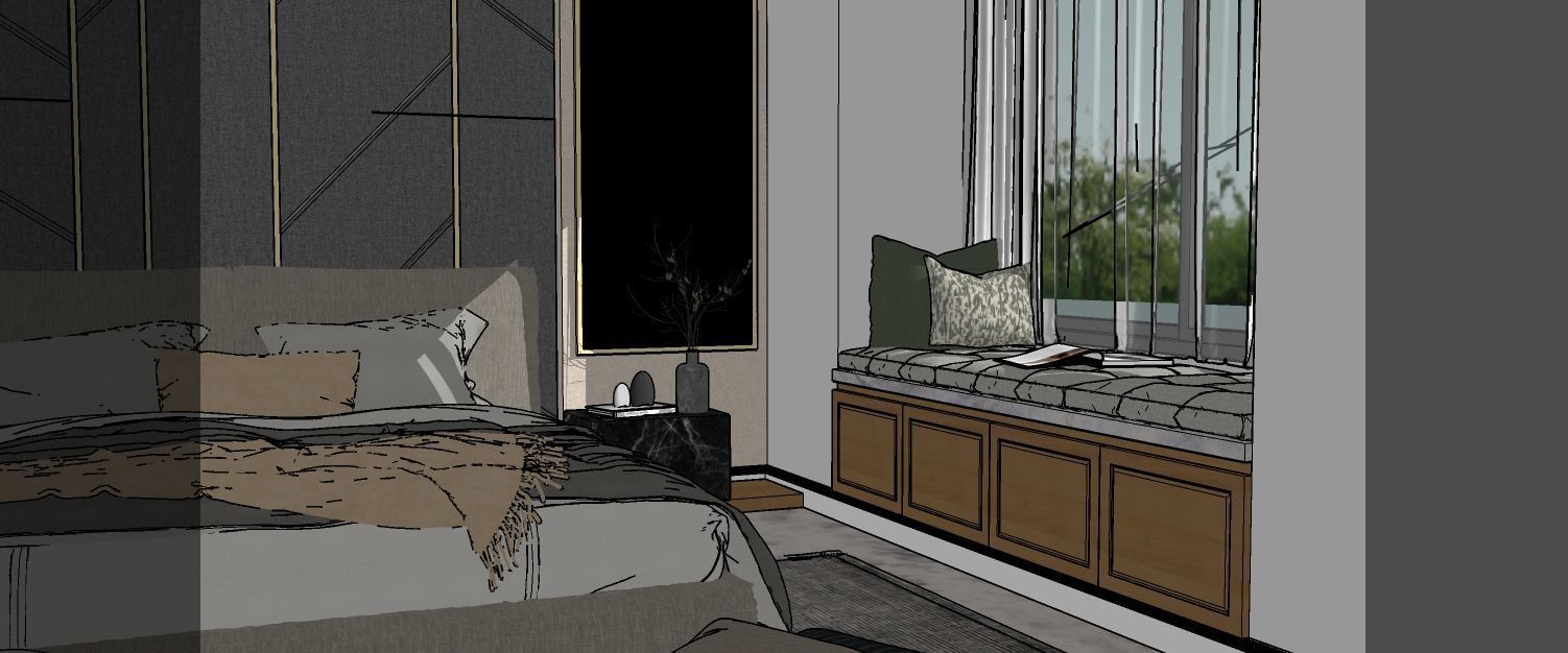 Bedroom - SketchUp V-Ray 3D model_2