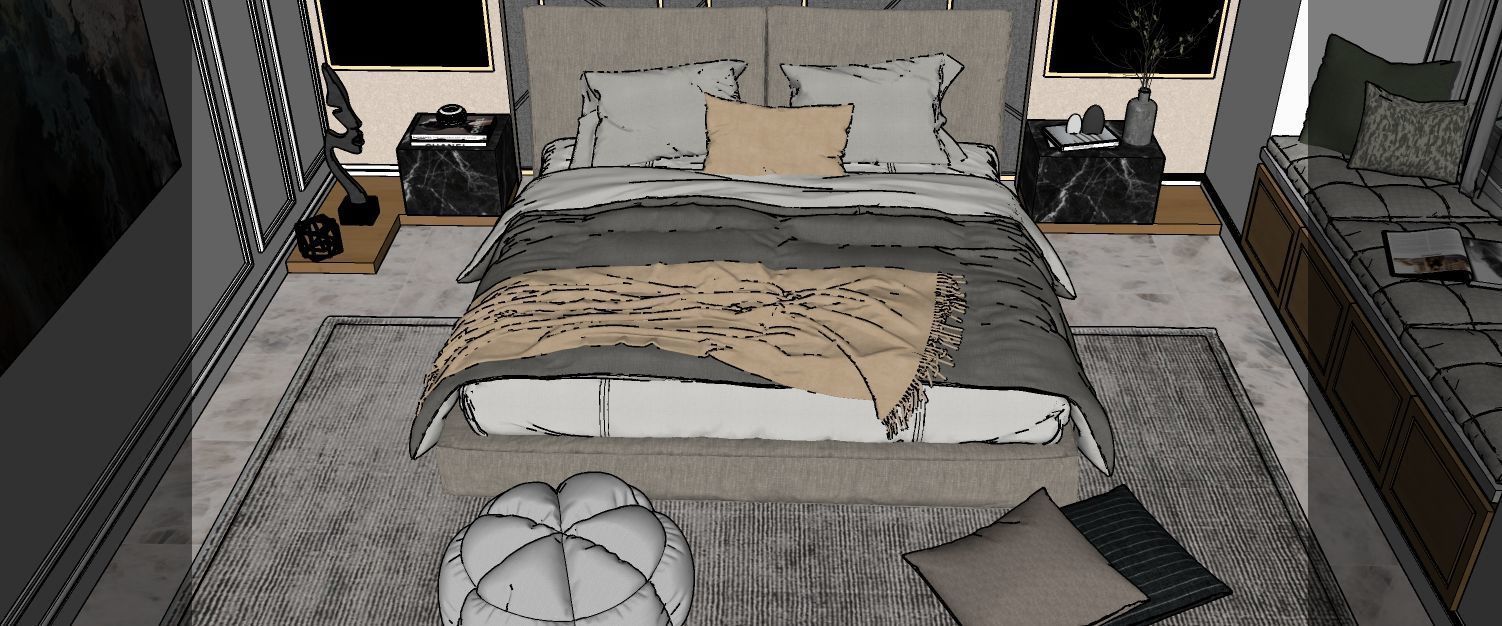 Bedroom - SketchUp V-Ray 3D model_4