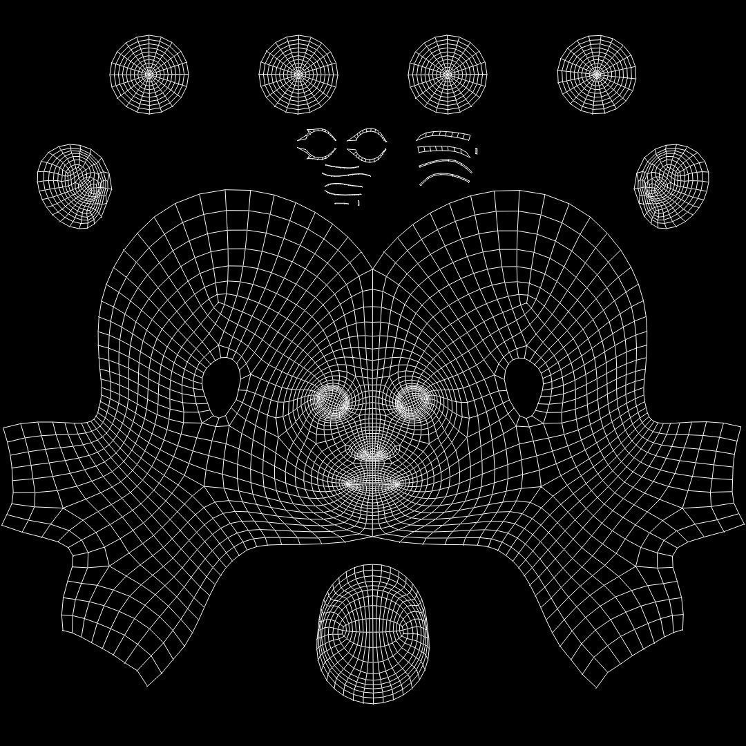 Stylized Female Head Basemesh - Swordswoman 3D model_5