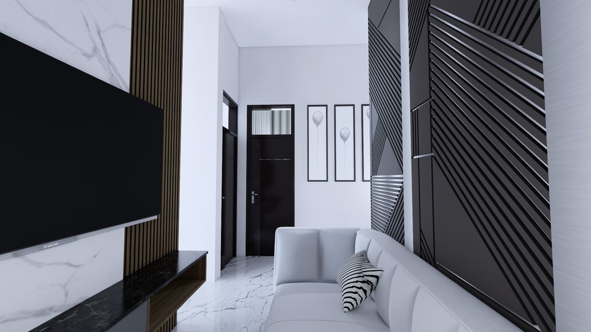 Modern Minimalist 2 Floor House Design Full Interior  3D model_10