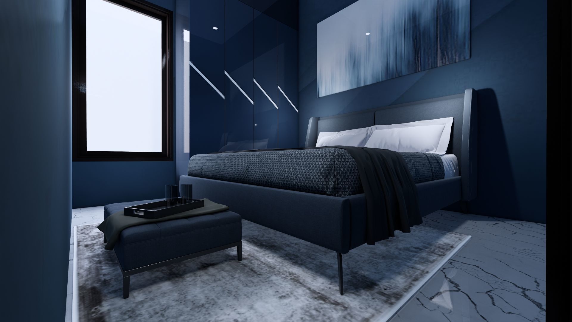 Modern Minimalist 2 Floor House Design Full Interior  3D model_60