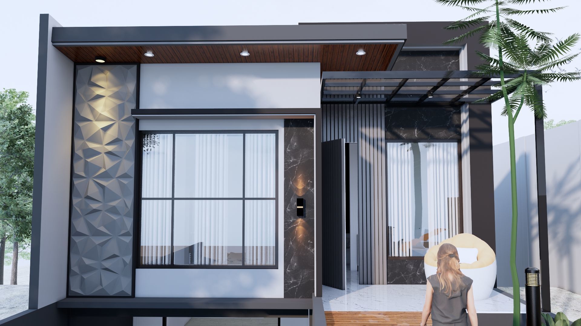 Modern Minimalist 2 Floor House Design Full Interior  3D model_26