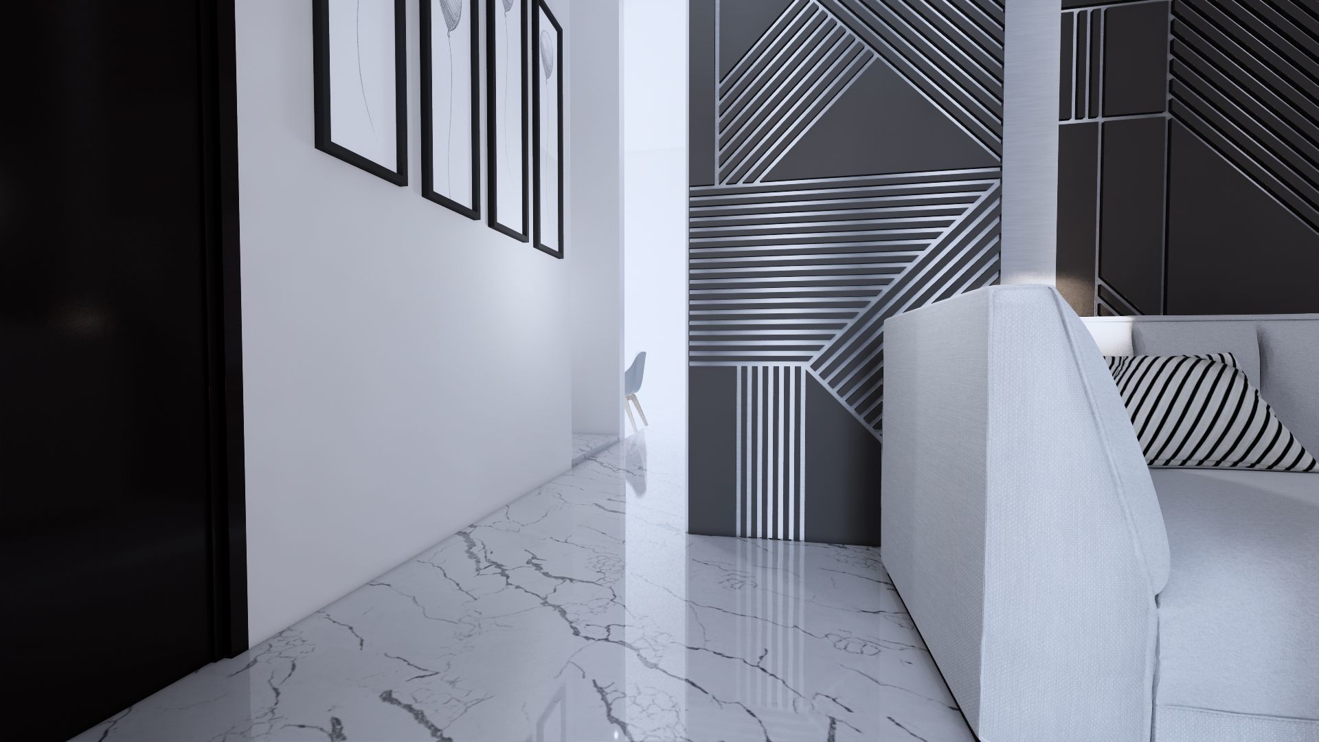 Modern Minimalist 2 Floor House Design Full Interior  3D model_57