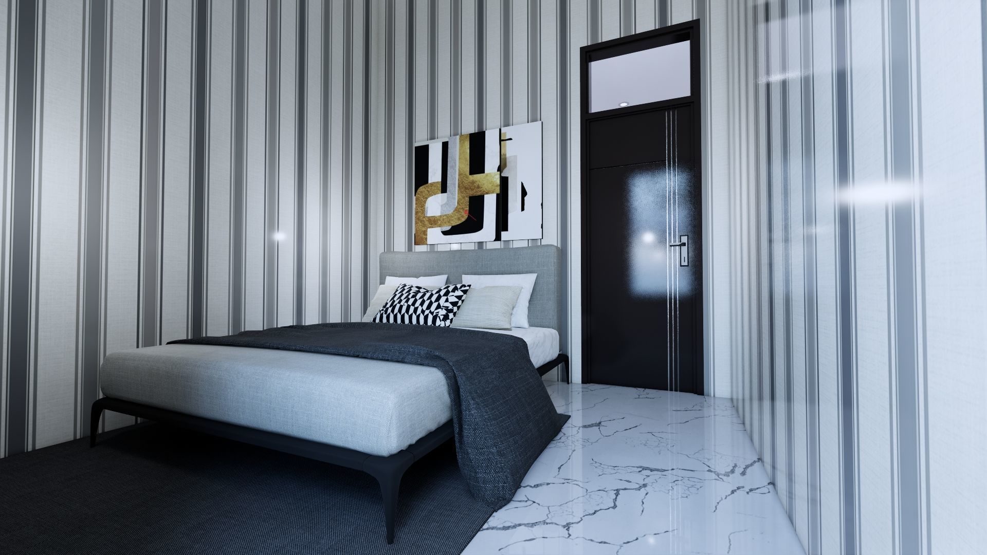 Modern Minimalist 2 Floor House Design Full Interior  3D model_42