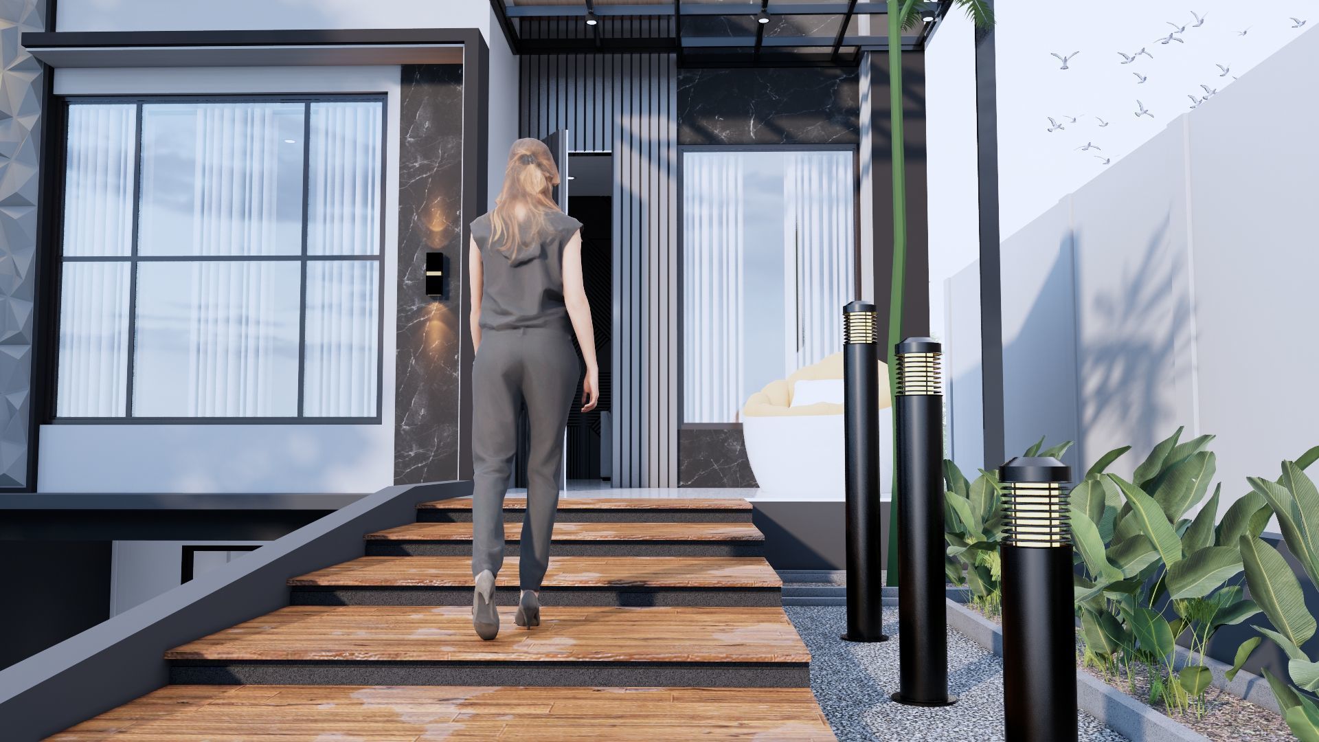 Modern Minimalist 2 Floor House Design Full Interior  3D model_27