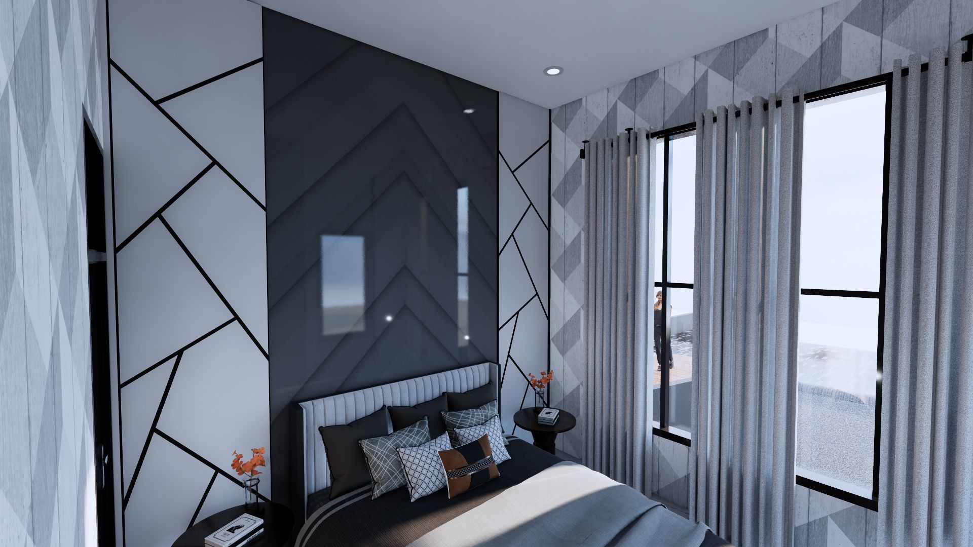 Modern Minimalist 2 Floor House Design Full Interior  3D model_43