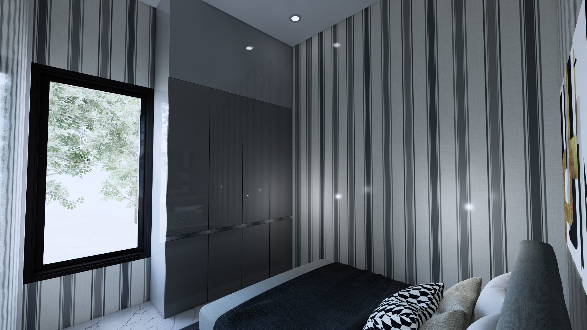 Modern Minimalist 2 Floor House Design Full Interior  3D model_40