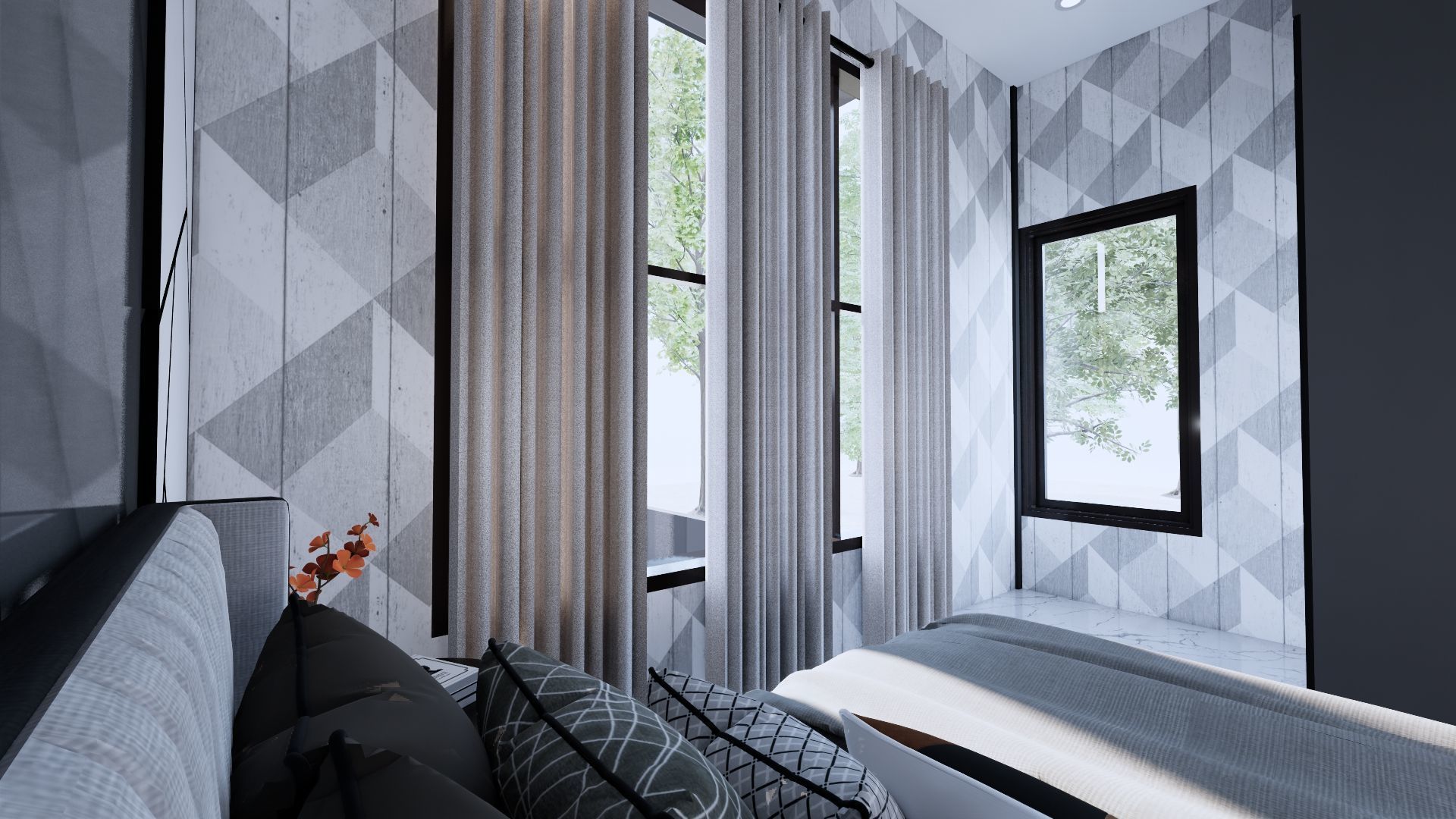 Modern Minimalist 2 Floor House Design Full Interior  3D model_47