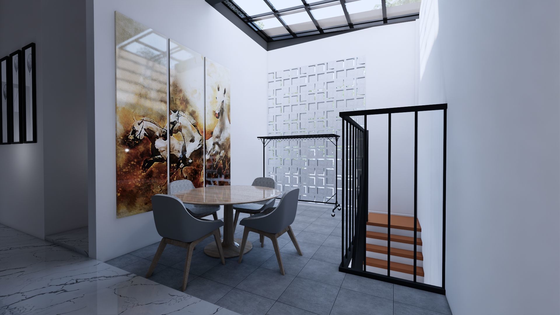 Modern Minimalist 2 Floor House Design Full Interior  3D model_73