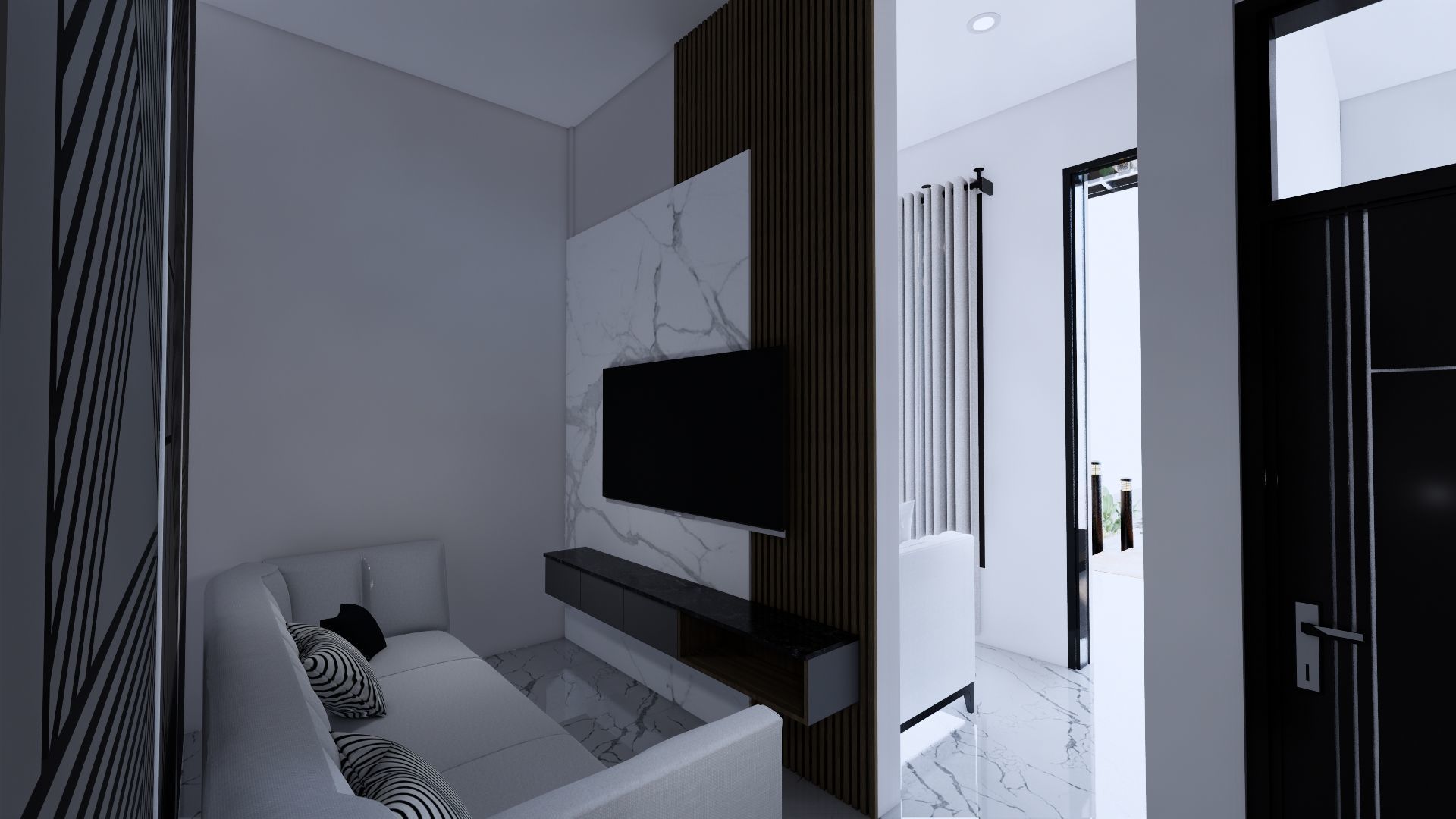 Modern Minimalist 2 Floor House Design Full Interior  3D model_36