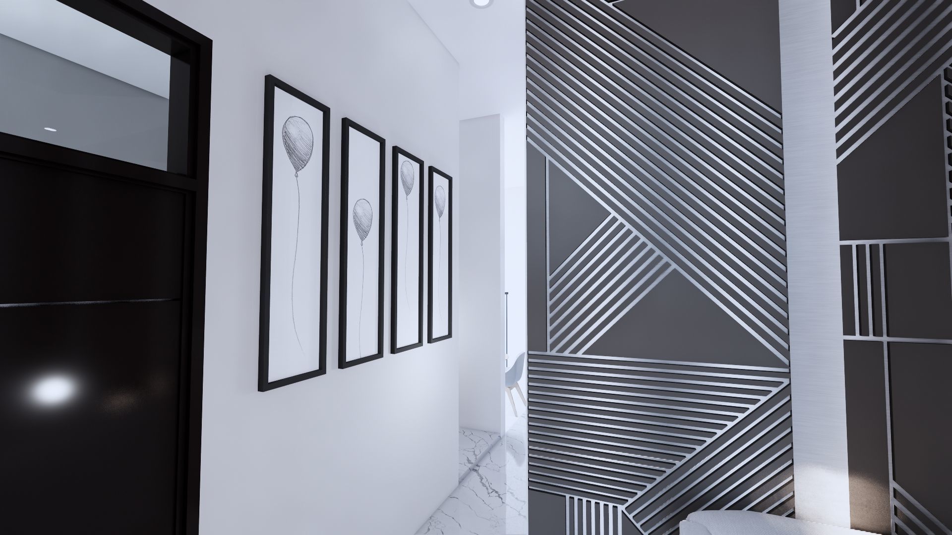 Modern Minimalist 2 Floor House Design Full Interior  3D model_55