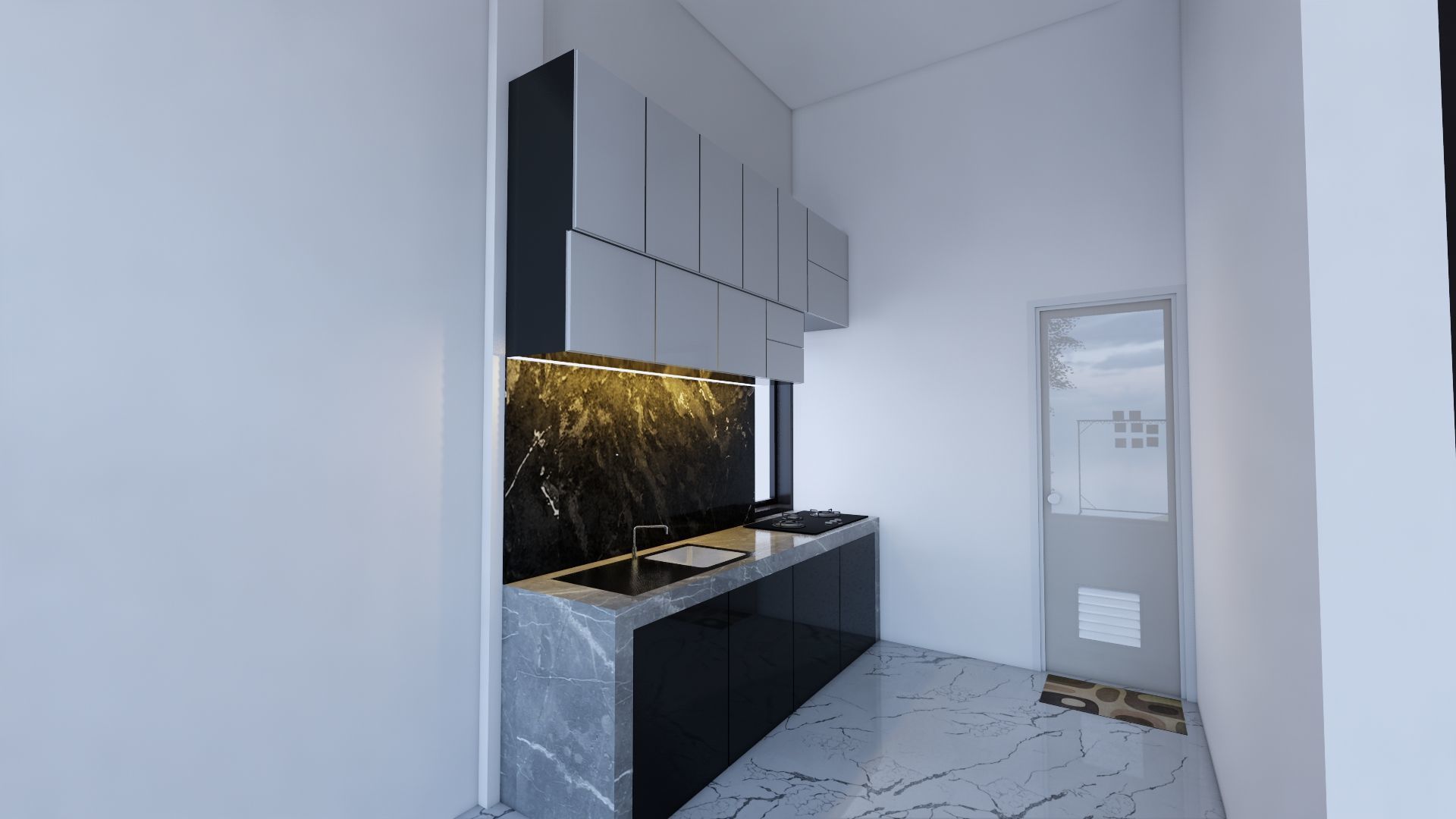 Modern Minimalist 2 Floor House Design Full Interior  3D model_80