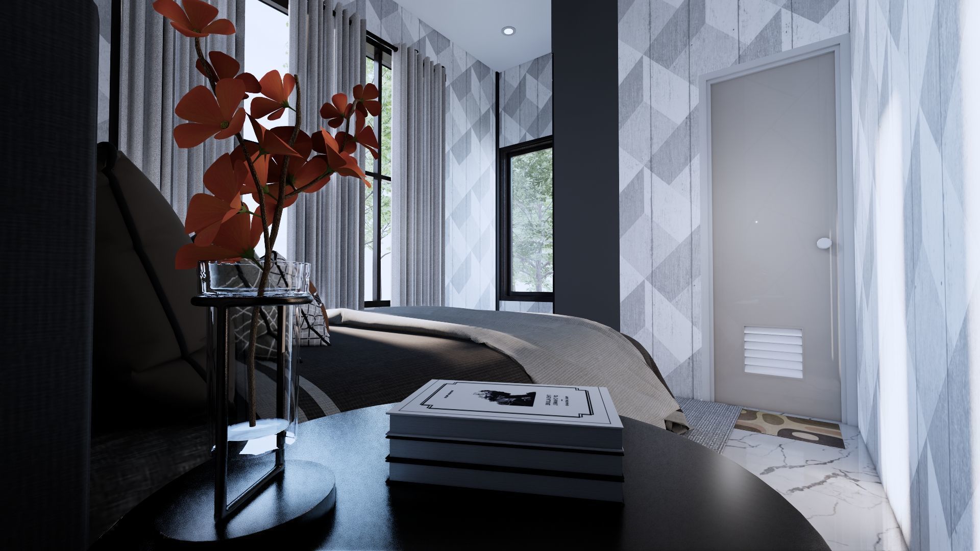 Modern Minimalist 2 Floor House Design Full Interior  3D model_48