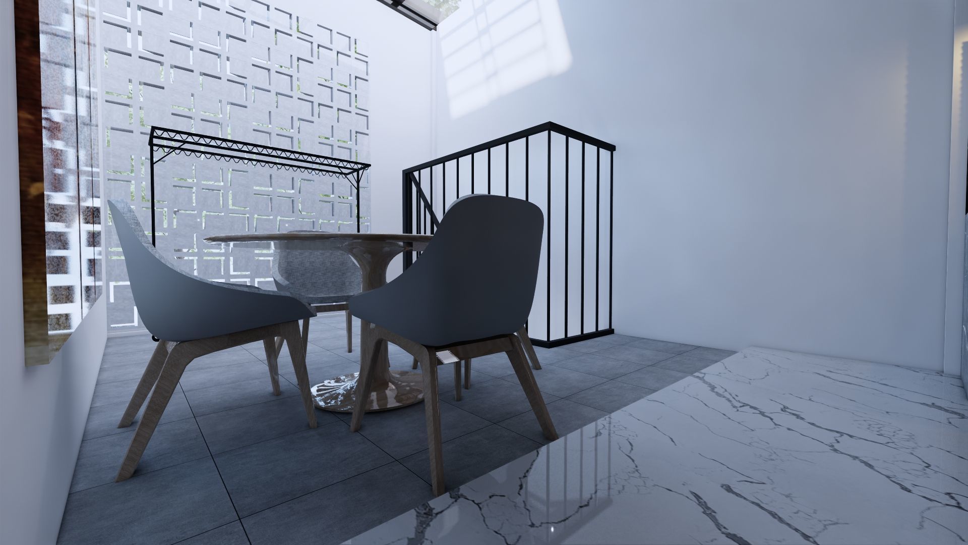 Modern Minimalist 2 Floor House Design Full Interior  3D model_75