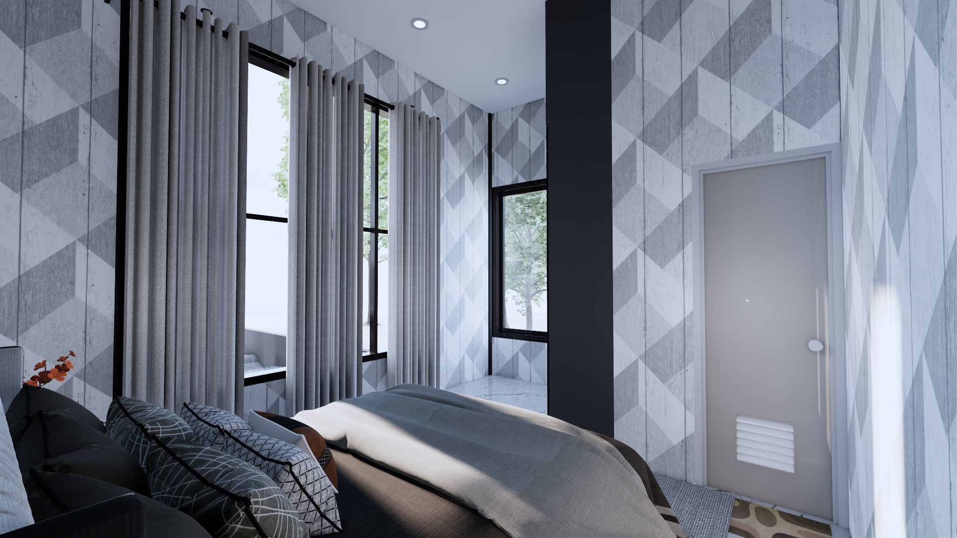 Modern Minimalist 2 Floor House Design Full Interior  3D model_50