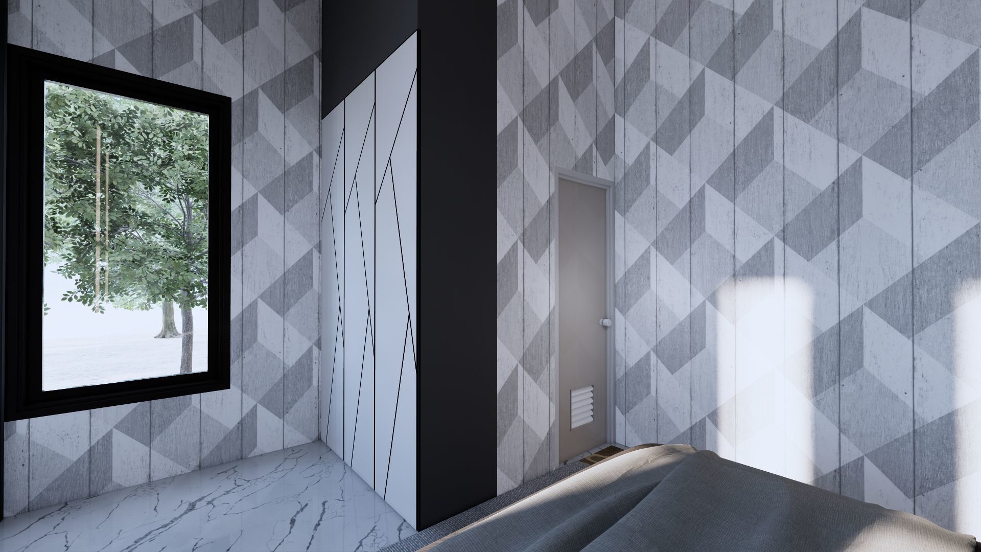 Modern Minimalist 2 Floor House Design Full Interior  3D model_56