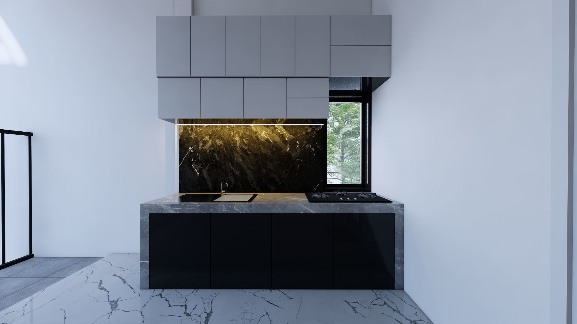 Modern Minimalist 2 Floor House Design Full Interior  3D model_92