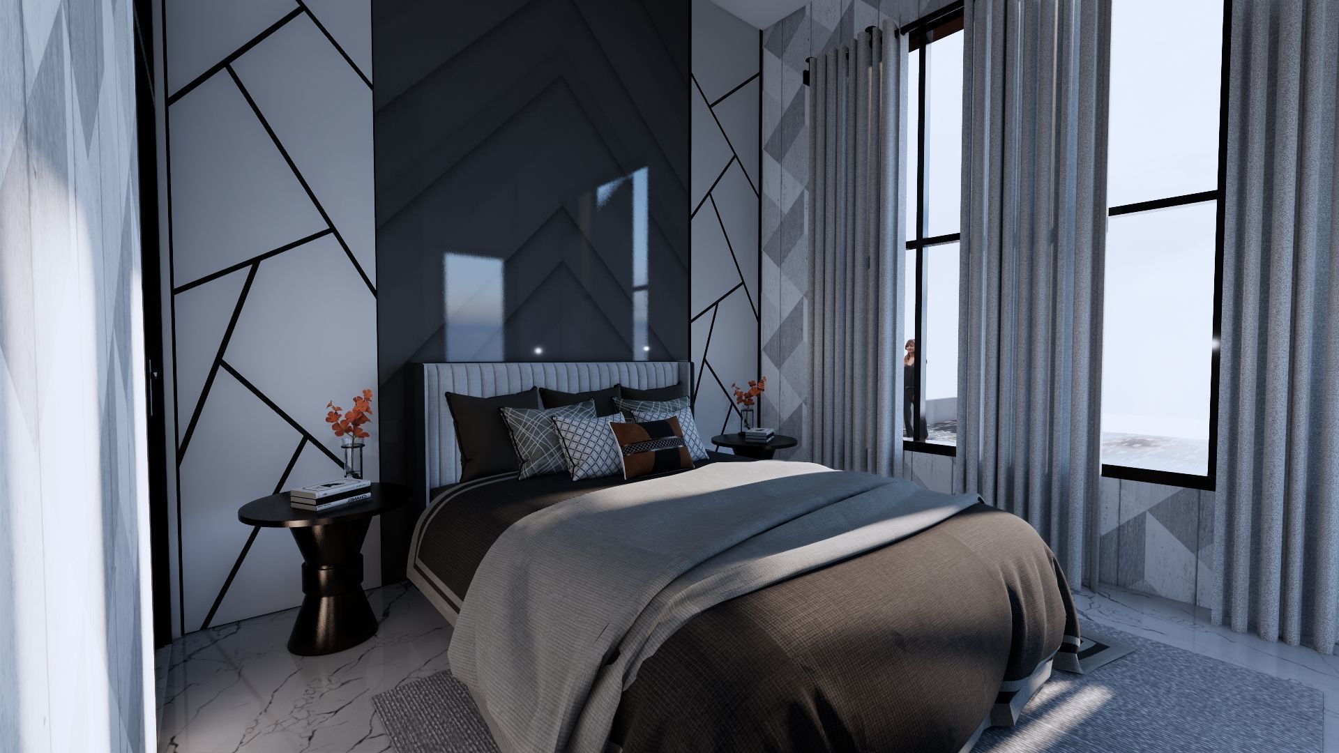 Modern Minimalist 2 Floor House Design Full Interior  3D model_45