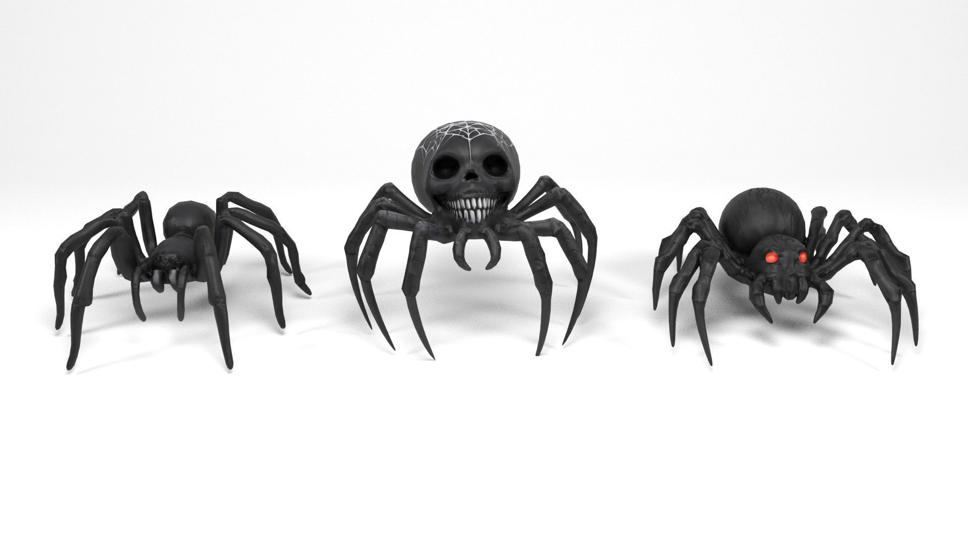 Halloween Spiders Low-poly 3D model_4