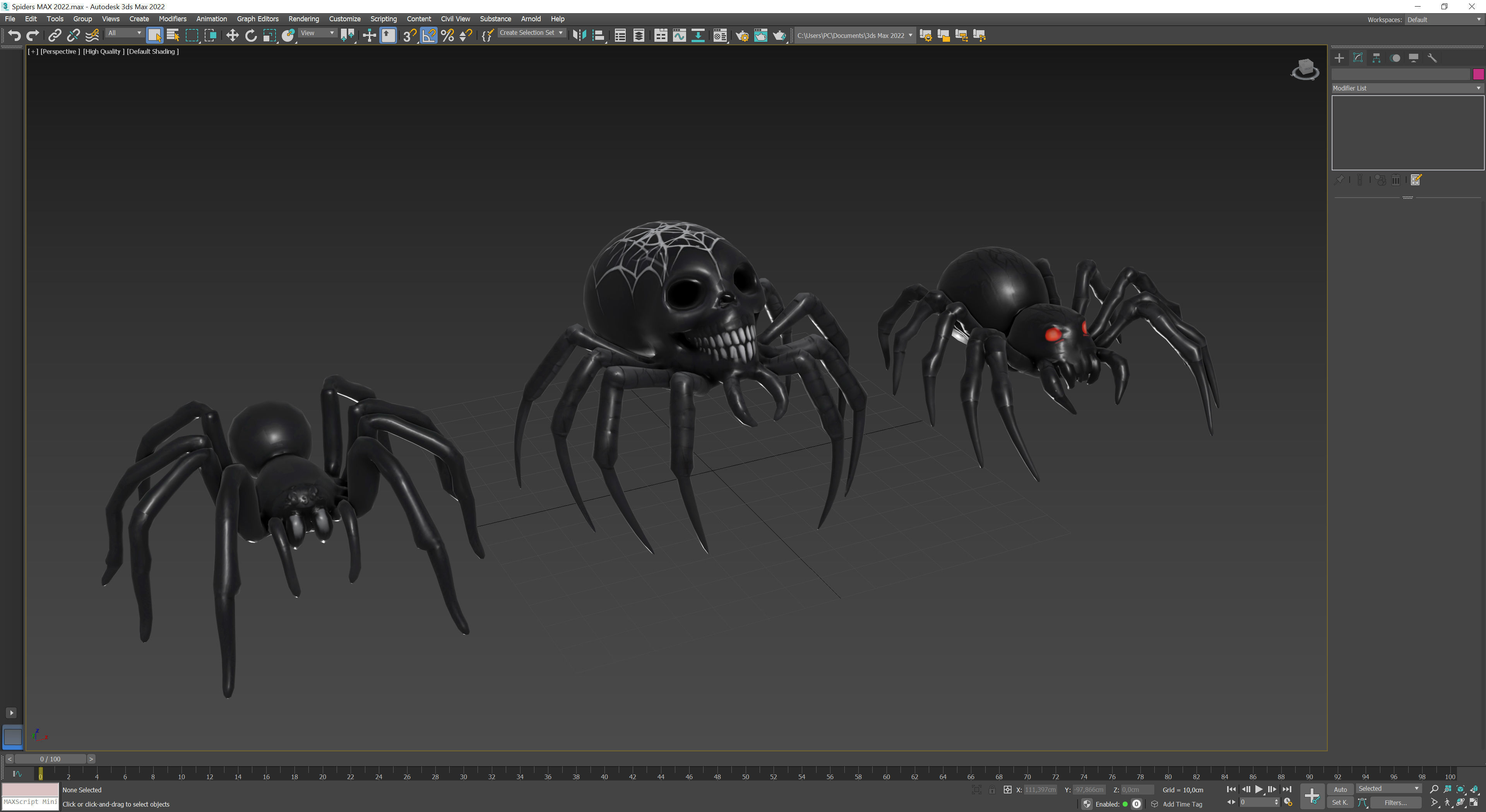 Halloween Spiders Low-poly 3D model_11