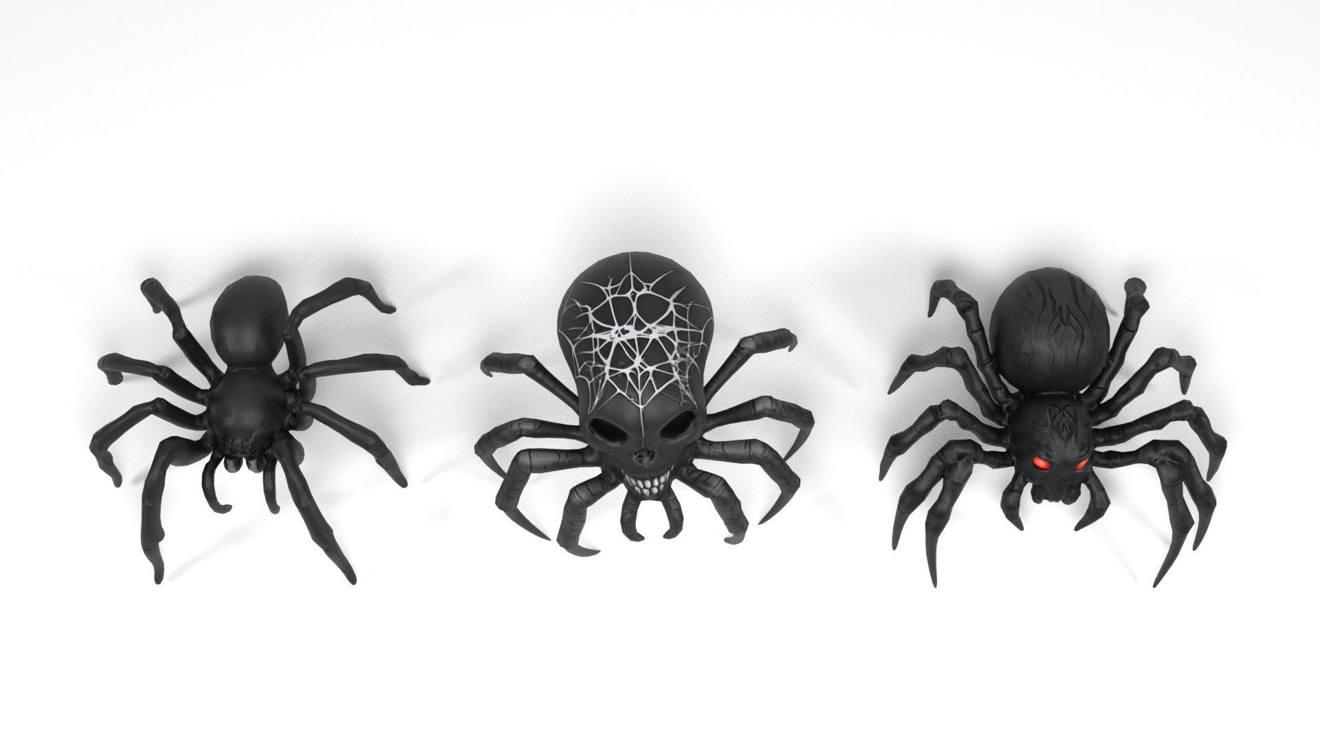 Halloween Spiders Low-poly 3D model_5