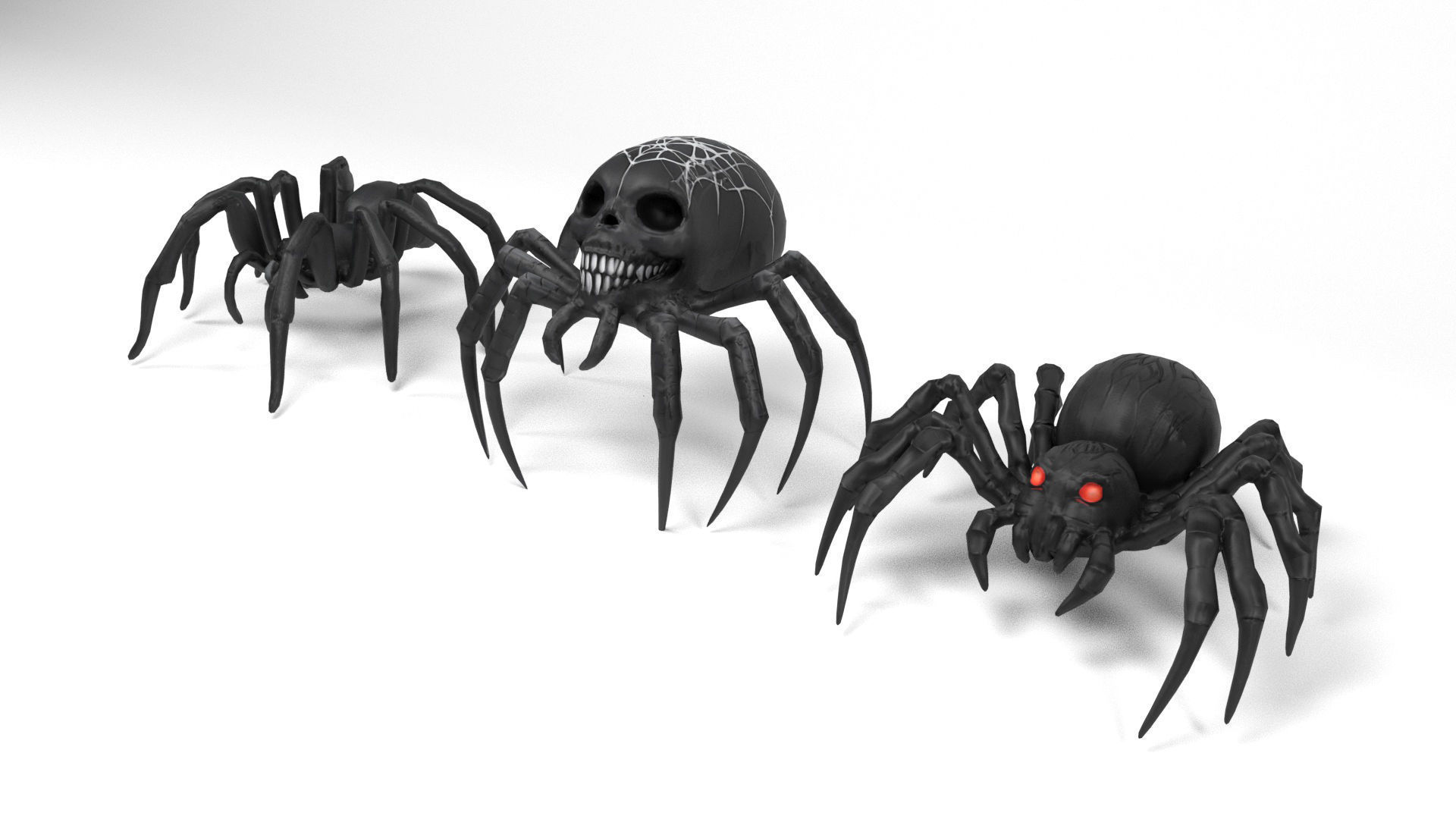 Halloween Spiders Low-poly 3D model_3
