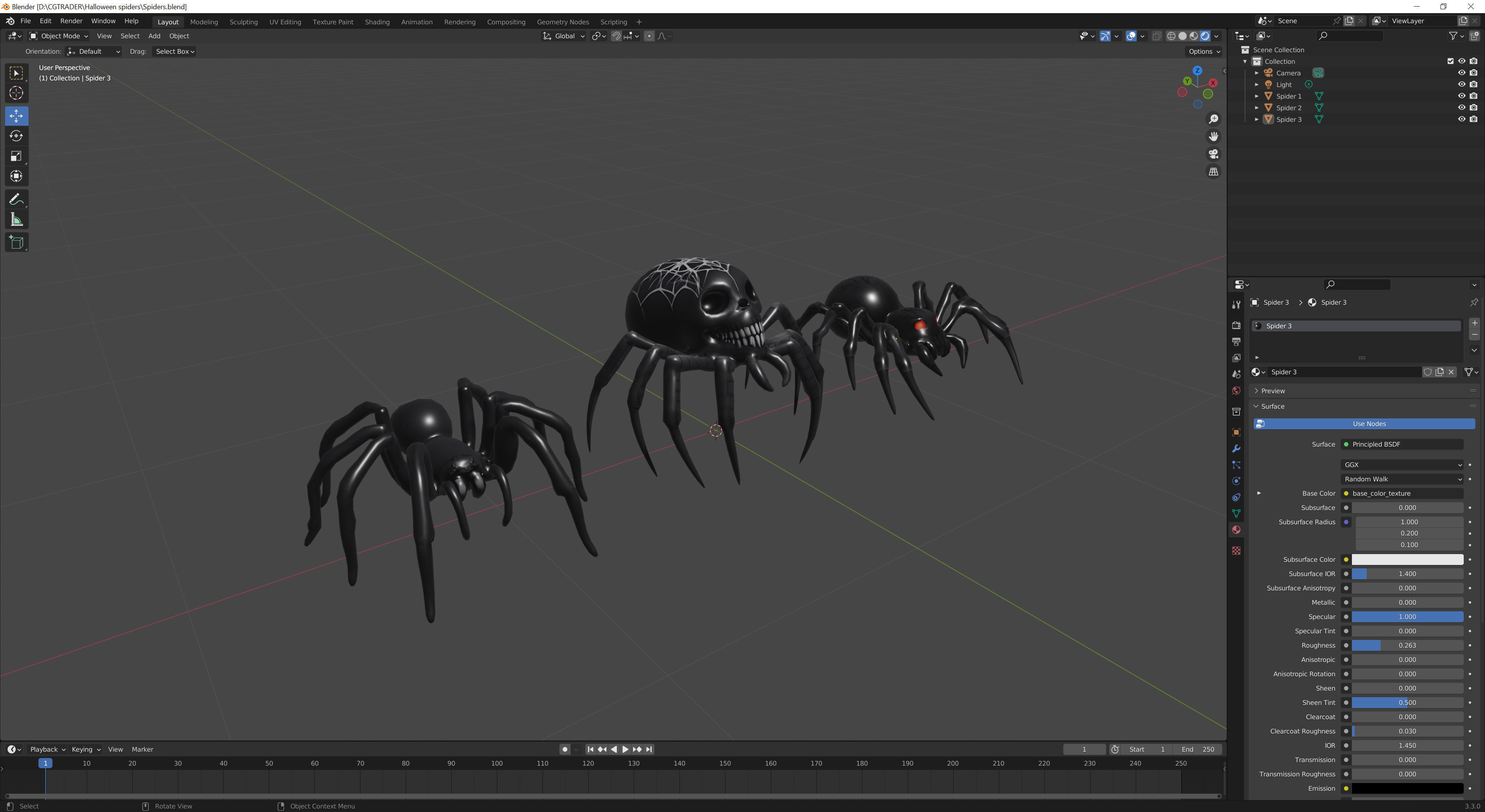 Halloween Spiders Low-poly 3D model_12