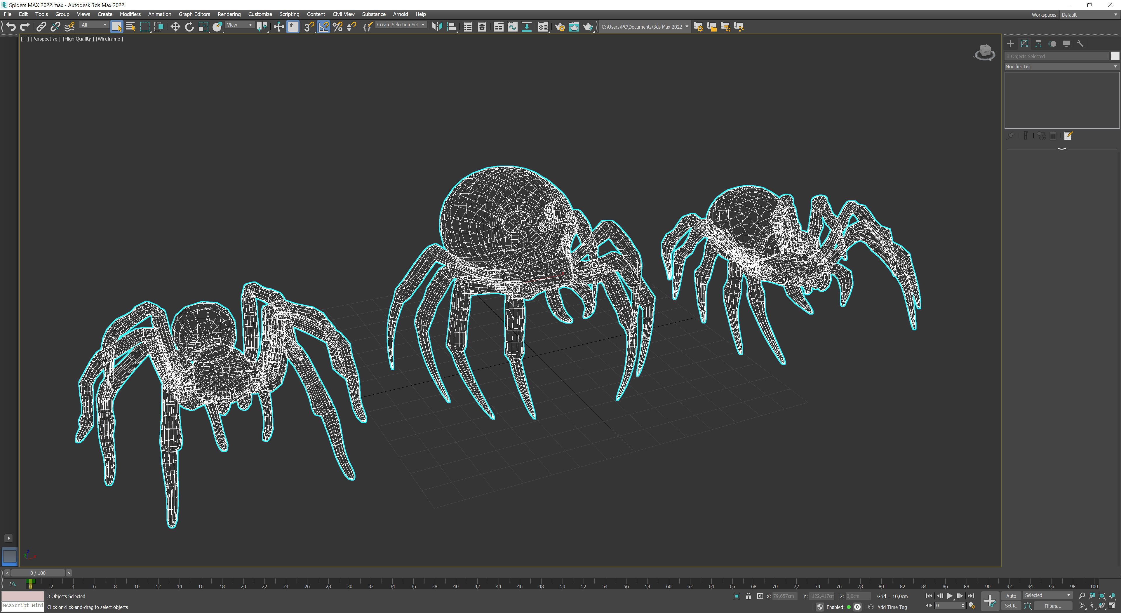 Halloween Spiders Low-poly 3D model_13
