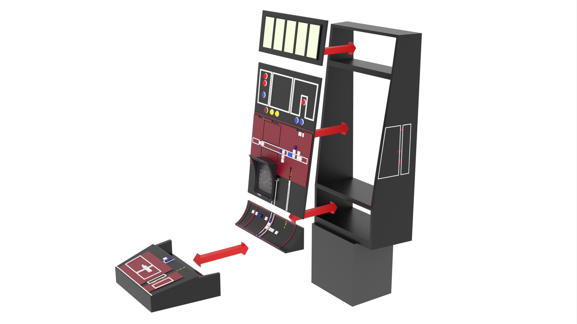 Set 3a - Control Panels Wall 1-12 scale Blackseries 3D print model_28
